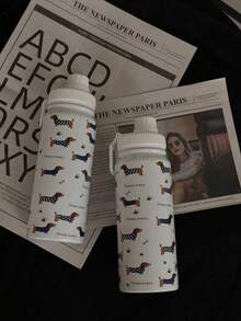 600ml、800ml、1000ml蓝色腊肠犬元素水杯，不锈钢保温咖啡杯，双层保护真空保温水杯，非常适合送礼，居家，办公室，车载，给家人和姐妹的圣诞礼物 - 小口瓶 - 查看 12