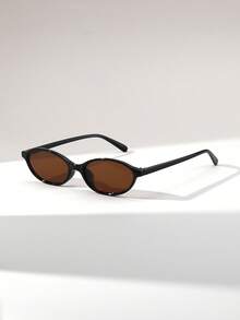 1 Pair Women's Cat Eye Narrow Small Frame PC Ultra-Light Glasses, Retro Versatile For Street Style, Runway, Party, Fashion Eyewear