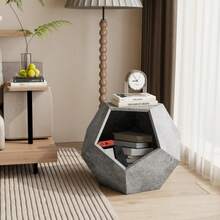 66CM Modern Pet Furniture Cat Carrier Side Table, Sofa Side Table, Planter MDF Multifunctional Furniture, Cement Gray