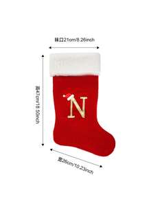Large Christmas Stocking, Christmas Decoration English Letter Small Pendant, Letter Socks, Cartoon Gift Bag For Children