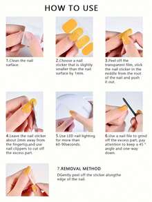 French Nail Stickers, French Semi-Cured Gel Nail Stickers, UV Gel Nail Stickers, Suitable For The Curvature Of Nail Art, DIY UV Lamp Cured Nail Stickers