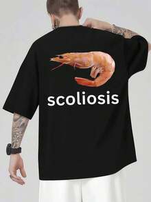 T-shirt con stampa grafica a ragno , T-shirt da uomo con stampa fronte-retro, alla moda, casual, girocollo, in cotone 220 g/m2 (1 pezzo)