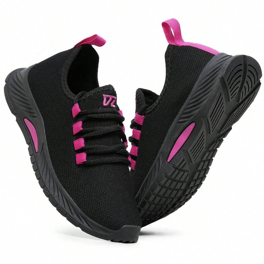 Women's Ultra Light Sport Walking Gym Fitness Running Shoes - 玫紅色 - 查看 1