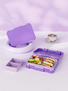 Bento Lunch Box – Leakproof Lunch Container with 5 Compartments, Reusable Meal Prep Snack Box, Portion Control Lunchbox for Kids & Adults, School, Office, Travel & Picnic Food Storage - 紫色 - 查看 2