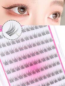 120 pezzi di agente per estensioni ciglie adesivo - Riccio C, lunghezza 10-12mm, stile naturale, riutilizzabile e facile da usare, adatto per principianti, kit fai-da-te per ciglie senza colla, trucco adatto ai principianti, ciglie facili da applicare, agente viscoso per estensioni ciglie, arricciante e valorizzante per le ciglie