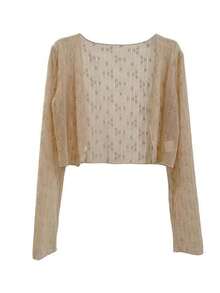 1 Áo khoác ren trắng, Áo bolero nữ, Áo khoác chống nắng nhẹ mùa hè cho nữ, Áo khoác vest mỏng - A - Xem 8