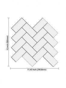 4/10/20 人字形图案自粘瓷砖，适用于厨房、浴室和洗衣房，有白色和灰色防水可移除乙烯基贴花可供选择 - 彩色 - 查看 11