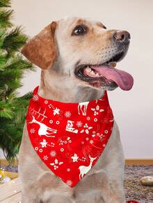 Reversible Christmas Pet Bandana With Santa Claus, Snowman And Reindeer Pattern,Halloween Devil Pumpkin Pattern Pet Kerchiefs,Adjustable Xmas Theme Pattern Printing Dog Triangle Bibs Scarfs,Suitable For Small To Medium Dogs And Cats - Soft Polyester, Machine Washable, Random Style