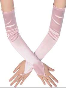 女士缎面露指手套一双，适合歌剧、正式场合、婚礼等夏季穿着。 - 手套 - 查看 4