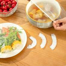 100/300/500 Pieces, Retractable Cling Film - Odorless Disposable Plastic Film, Dust-Proof And Preservative, Suitable For Kitchen, Home, Outdoor, Restaurant - Essential - Transparent 100 - View 2