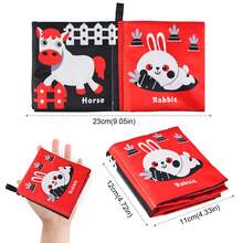 1pc High Contrast Baby Cloth Book, Animals Insects Cognition Soft Books Infant Crib Toys Early Educational Toy
