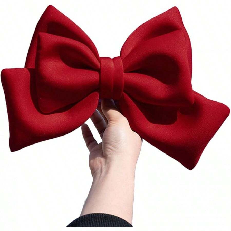 Motorcycle Helmets Bowknot Decoration Adhesive Large Bowknot Ornament Motorbike Helmets Decor Fashion Helmets Patches - 酒紅色 - 查看 1