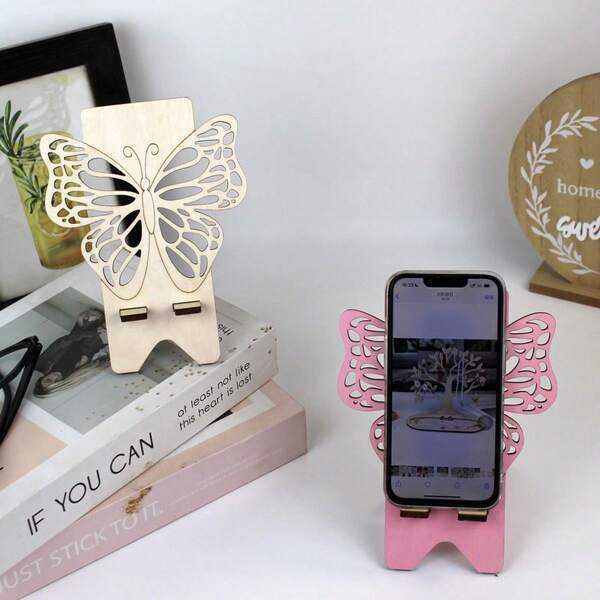 Butterfly Style Hollow Mobile Phone Stand Organizer Rack, Minimalist Decor For Home And Accommodation