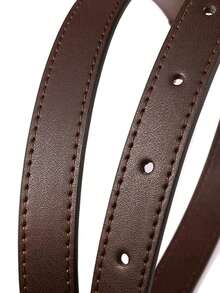 100% PU 材质肩带，带手提包手柄，短款，配钱包，金色搭扣，长款 - 咖啡棕 - 查看 4