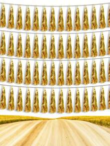 1/2 Set de borlas de metal con lámina de oro, borlas de guirnalda, adecuado para bodas, despedidas de soltero, fiestas temáticas, fiestas de cumpleaños