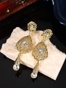 1 套手工制作的摩洛哥风格项链和耳环首饰套装，金属吊坠装饰，适合阿尔及利亚女性婚礼派对节日穿着 - 彩色 - 查看 3