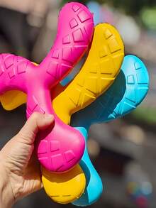 1 Interaktives Haustier-Spielzeug - Strapazierfähiges EVA-Material, schwimmende Drei-Blatt-Dart-Konstruktion, Spielzeug für kleine und mittlere Hunde, Hundenspielzeug, Outdoor-/Strand-Interaktionsartikel