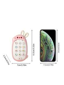 Juguete de teléfono de conejo lindo para bebé, regalo de juguete de sonido para bebés, juguete de canto con botón realista para calmar las emociones