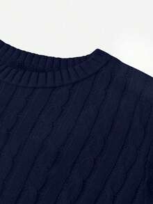 春夏自由式白色、黑色、卡其色毛衣，时尚简约商务休闲通勤优雅度假高端百搭修身可爱上衣，复古韩风 - 深藍色 - 查看 6