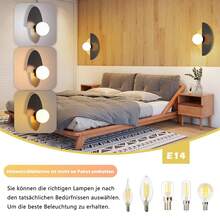 壁灯 室内壁灯 卧室 - 卧室灯 黑金复古壁灯 玻璃和金属 现代设计 E14 圆形楼梯灯 适用于门厅 床 走廊（无灯泡） - 半圓款 - 查看 3