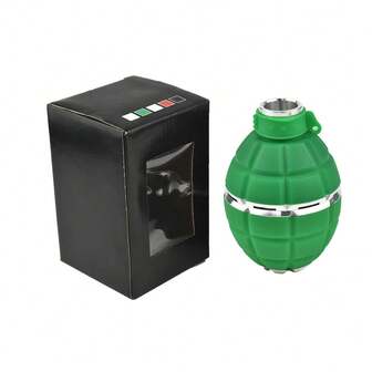 1pc 12CM Hand Grenade-Shaped Design With An Arabian Hookah Bowl Set. Made Of Durable Silicone And Aluminum Alloy.Shisha Bowl Pratical Hookah Accessories Easy Pull Smooth Inhale Big Could For Better Hookah SmokingSuitable For Halloween, Christmas And Birthday Gifts