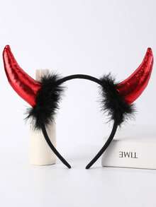 3/2/1pc Upgraded Halloween New Horn Headband Party Costume Prop Red Devil Headpiece Realistic Devil Horn Headband For Party - Multicolor - View 6