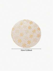 12/24 件一次性雪花餐垫，金属圆形套装，13 英寸（约 33.0 厘米）金箔网格压制秋季桌垫，适用于餐桌、婚礼、生日、派对、节日、家居装饰、圣诞主题厨房和餐桌装饰（金色） - 金色 - 查看 2