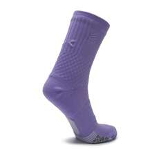 Under Armour 1pc Curry UA AD Playmaker Mid-PPL Basketball Socks, Casual Mid-Calf Socks - Purple - View 2