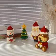 Christmas Combination Building Blocks Set, Includes Deer, Snowman, Santa Claus, Christmas Tree Shapes, Suitable For Home Decor, Halloween Gifts, Birthday, Valentine's Day And Christmas Gifts, Home Decoration Accessories