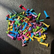 100pcs/200pcs Gold Mini Brad Paper Fasteners - Smooth Round & Star Shaped - Multipurpose Scrapbooking Decor & Office Supplies, Suitable For Crafts, DIY Projects, File Organization, Planners, Stationery, Valentine's Day Handmade Decorations