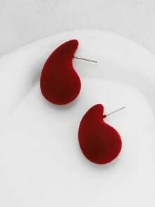 2pcs Fashionable Minimalist Geometric Teardrop Gold/Silver Earrings