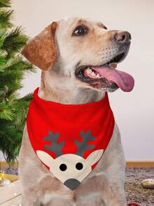 Reversible Christmas Pet Bandana With Santa Claus, Snowman And Reindeer Pattern,Halloween Devil Pumpkin Pattern Pet Kerchiefs,Adjustable Xmas Theme Pattern Printing Dog Triangle Bibs Scarfs,Suitable For Small To Medium Dogs And Cats - Soft Polyester, Machine Washable, Random Style