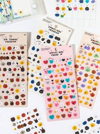 1 st klistermärke med munuttryck, känslomässig frihet söt mjuk bedårande rolig mönster för scrapbooking, presenter, kontor, hem, märkning, etiketter, klassrum, underhållningsleksaker, studentplanerare, kreativa retrodekoration DIY-material