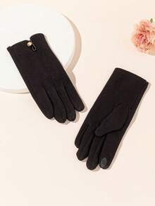 1 Pair Women's Autumn/Winter Touchscreen Thermal Lined Gloves, Fashion Outdoor Sports Cycling Driving Gloves