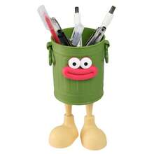 5个彩色大嘴巴铅笔筒，长腿大嘴怪兽铅笔杯带字母贴纸，桌面收纳桶造型，可爱趣味香肠嘴化妆刷收纳盒，DIY桌面文具收纳包 - 彩色 - 查看 46