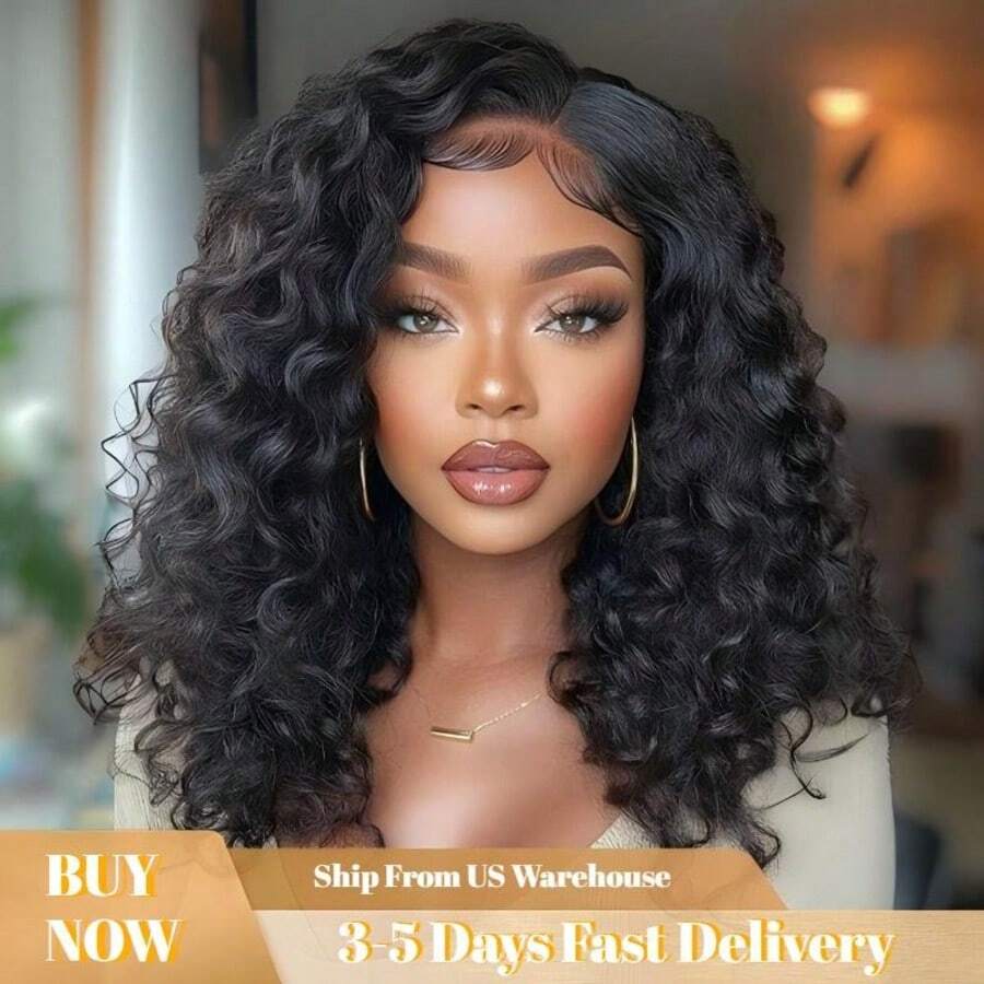 5X5 Wear And Go Glueless Wigs Human Hair Pre Plucked Pre Cut Water Wave Human Hair Wig 250% Density Glueless Lace Front For Women Natural Black 100% Human Hair - Natural Black - 查看 1