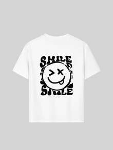 Tween 女童休闲图案印花圆领短袖 T 恤，夏季上衣 - 白色 - 查看 4