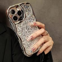 Funda para teléfono compatible con iPhone 17 Air/16e/15/14/13 Mini/12 Mini/11 Pro, Pro Max, Plus, diseño de borde curvo y electrochapado, lujo ligero y más avanzado - Plateado - Ver 7