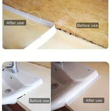 1 set de 4 rollos de cinta autoadhesiva sellante, duradera y fácil de usar, adecuada para baño y cocina, sin herramientas necesarias, se rasga y se pega al instante