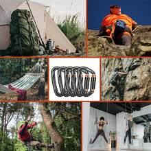 Mosquetones De 5 Piezas De 25 Kn Para Cuerdas De Aparejo. - Negro - Ver 5