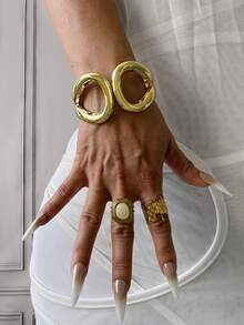 4 piezas/3 piezas/2 piezas/1 pieza Brazaletes de puño, Brazaletes dorados, Brazaletes anchos, Brazalete grueso, Juego de brazaletes, Brazalete ancho, Brazalete para mujer, Regalo para ella