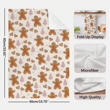 MEMNUN 2 Stücke Weihnachts-Lebkuchenmann & Weihnachtsbaum Weihnachtsmann Herz Fröhliche Weihnachten bedruckte Küchentücher, Geschirrtücher, Handtücher, Geschirrtücher, 15,75*23,62 Zoll (40*60 cm) super weich und saugfähig Mikrofaser moderne Reinigungstücher, Weihnachtsdekoration, Heimdekoration, Küchendekoration, Backen Geschirrtücher, Geschirrtücher, Küchenhelfer, maschinenwaschbar, geeignet für Restaurant, Küche, Weihnachtsferien Dekoration und Geschenke, ganzjährig