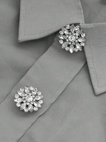 1/2/4pcs 19/24mm Rhinestone Button Covers For Women, Crystal Button Covers, Detachable Clip On Button Covers, Crystal Fancy Buttons For Clothing, Button Snaps With Pliers Press For Dress Suit Tux Shirt Accessories, Lead Color - Multicolor - View 12