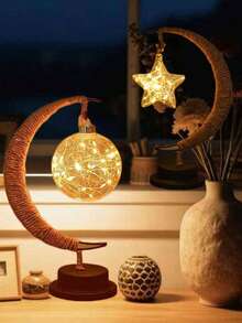 1pc Decorative Lamp, LED Rattan Atmosphere Lamp, Holiday Decoration Light, For Home Decor, Holiday Decoration, Kitchen Decor, Party Decor, Wedding Decor, Bedroom, Study, Living Room, Reading Room, Bar, School, Office, Bathroom, Suitable For Halloween, Christmas, Valentine's Day, Mother's Day, Can Be Used As Holiday Gift