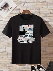MURAMASA Men's Car Print T-Shirt - 黑色 - 查看 2