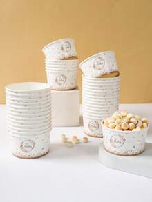 10个“嘿，宝贝”图案纸碗，爆米花碗，婴儿派对主题纸碗，冰淇淋碗，婴儿派对用品，糖果碗，一次性餐具，零食碗，男孩或女孩派对礼物，一次性食品容器，饼干烘焙碗，性别揭晓派对用品，一周岁生日派对用品，节日派对用品，厨房装饰 - 嬰兒 - 查看 8