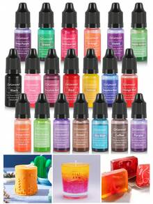 20 opzioni di colore, singola bottiglia di colorante per candele profumate ad alta concentrazione, 5ml di pigmento colorato fai-da-te per la realizzazione di gioielli in resina, colorante per resina epossidica, fai-da-te per Ognissanti, Natale, feste di compleanno