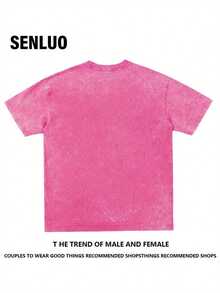 [Y2K Retro T-Shirt] SENLUO Y2K Retro Graphic T-Shirt - 100% Cotton Crew Neck Tee - Casual Street Style Short Sleeve Top With Alphabet Print