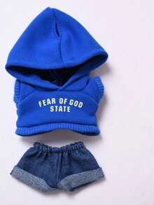 Un set de haine drăguțe pentru păpușile - o combinație de hanorac, blugi și pantofi de pânză. Este potrivit pentru păpușile și este o ținută elegantă pentru joaca zilnică și colecționare. - Multicolor - Vizualizare 7