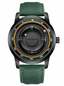 Foxbox Men's Quartz Watch Retro Cool Dial Display Design Blind Touch Waterproof Rotating Magnetic Bead Watch